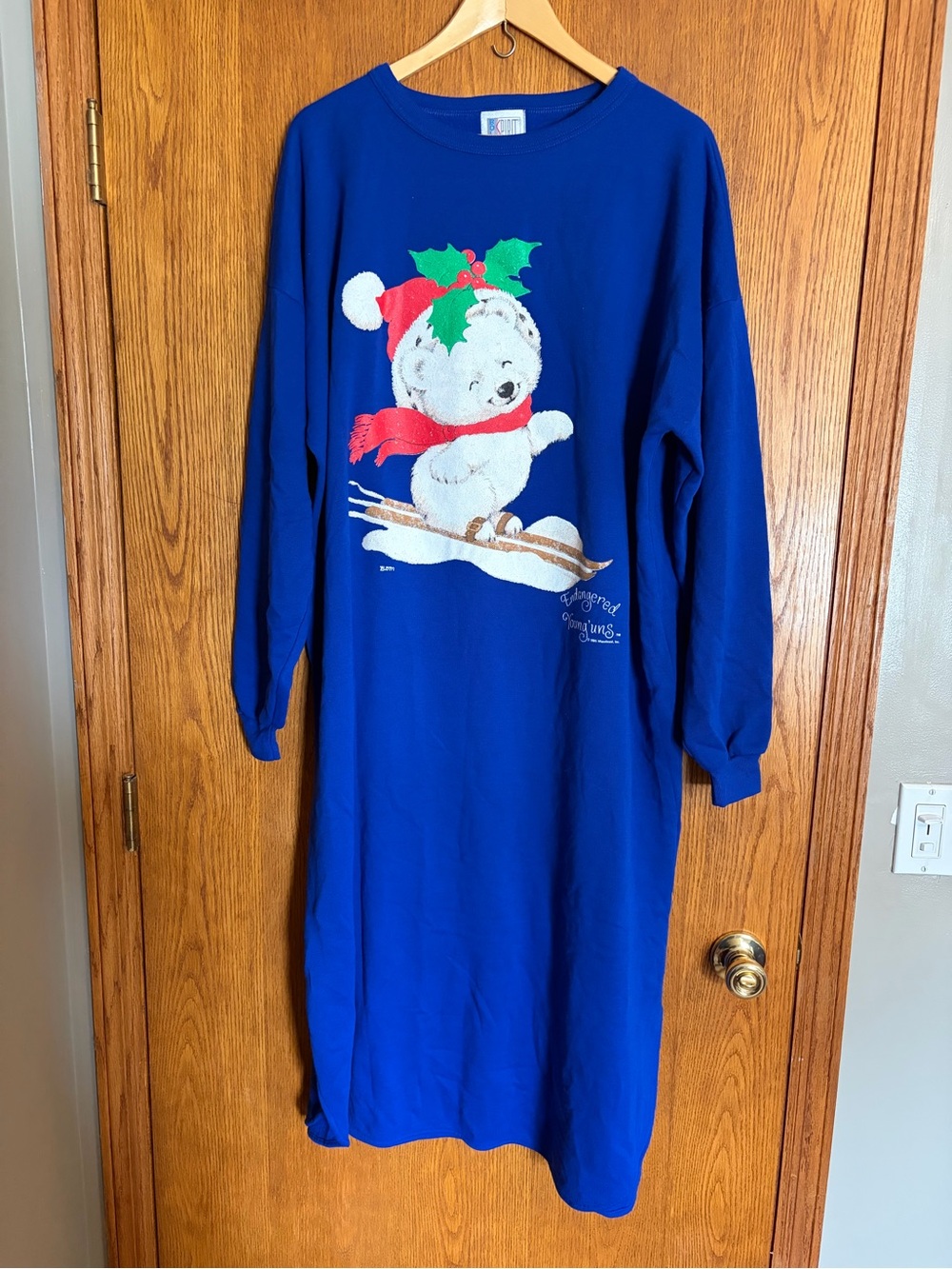 Blue Holiday Bear Pajama Nightgown